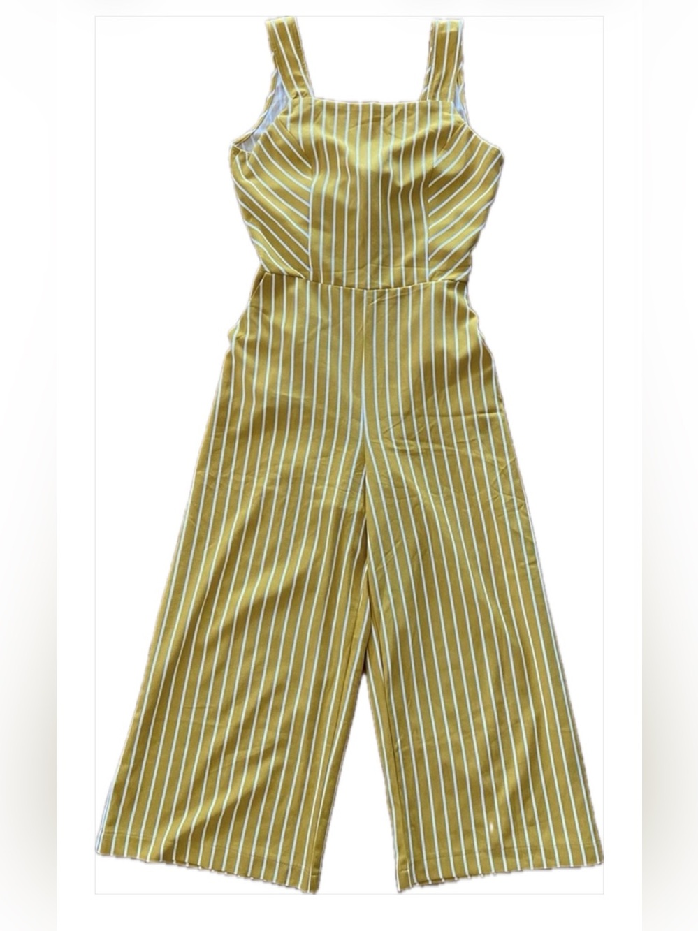 Potter's Pot Mustard Yellow and White Striped Top